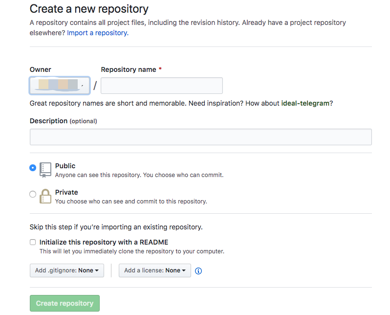 注意：填写的名字必须与Owner 里面的名字一模一样，否则后面的步骤可能会失败！
